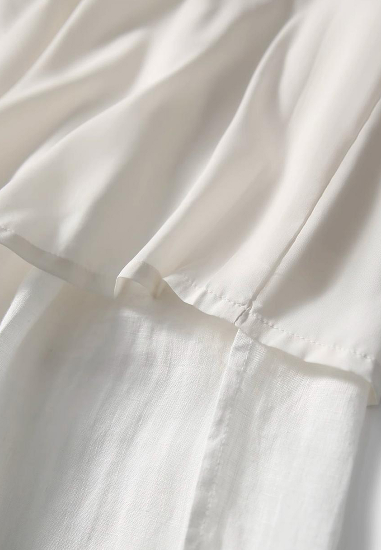 Summer new breathable loose white Tops + shorts/pants setCA25060302W