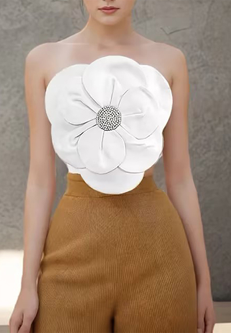 New fashion patchwork women's strapless top CA242111902W