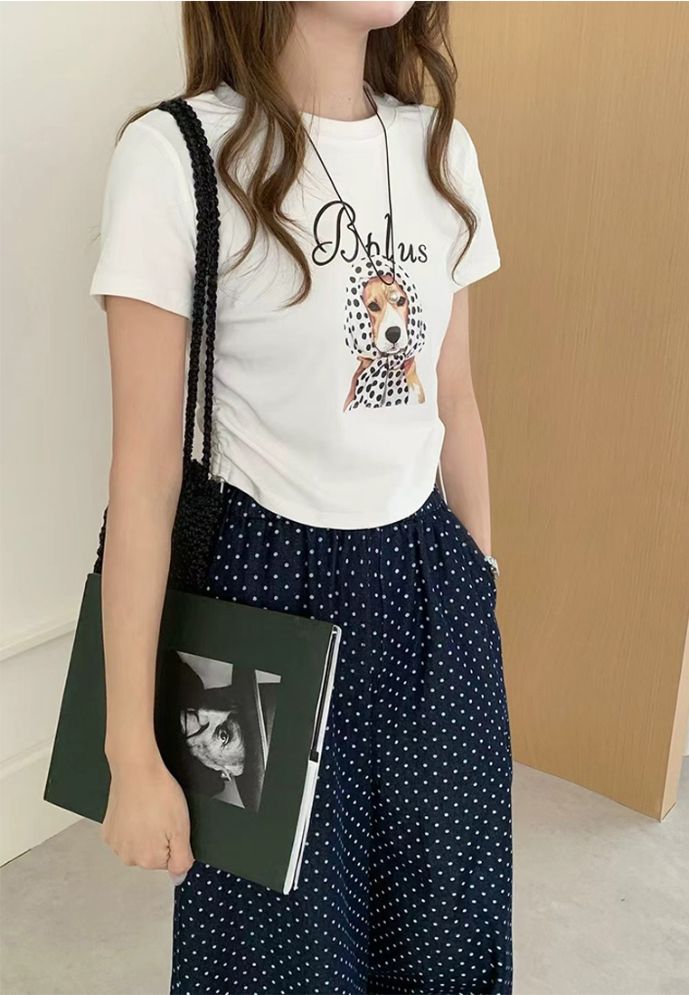 New retro ins printed cropped top CA25070902W