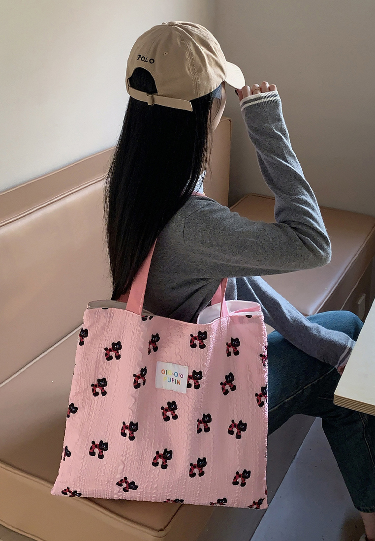 Spring and autumn new big canvas tote bag CA24042602PI