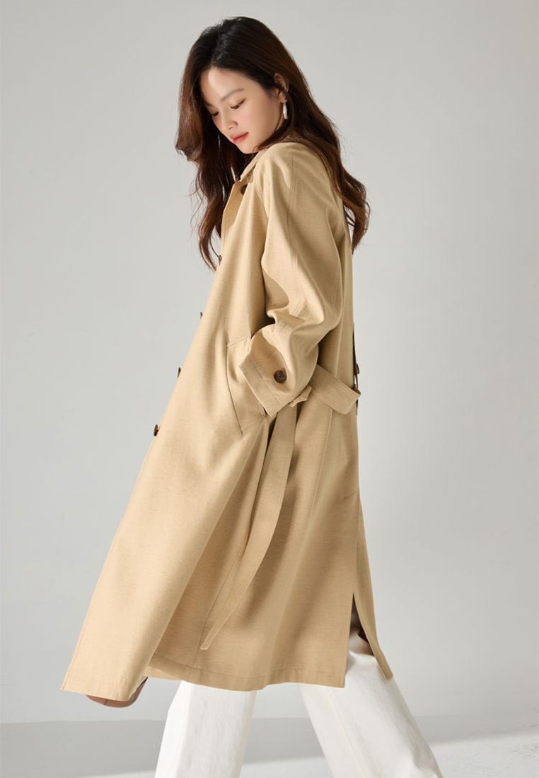 Autumn refreshing solid color breathable linen top CA24091102BW