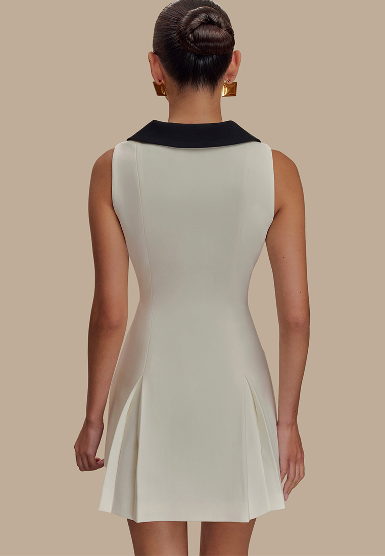 Collar sleeveless temperament waist cinching dress CA25042202W