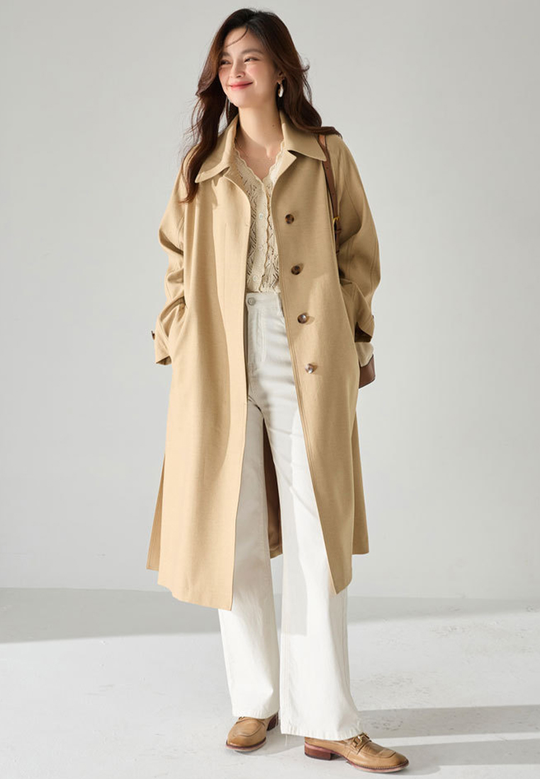 Autumn refreshing solid color breathable linen top CA24091102BW