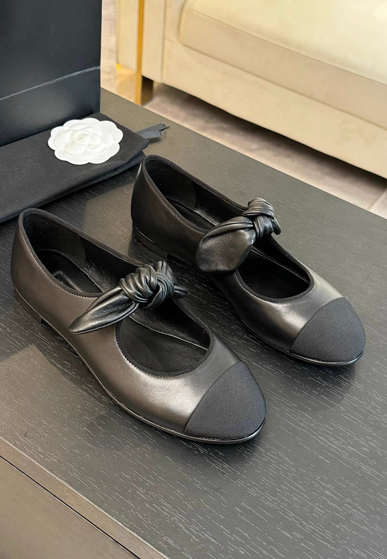 2025 Bowknot Leather Shoes CA25030313W