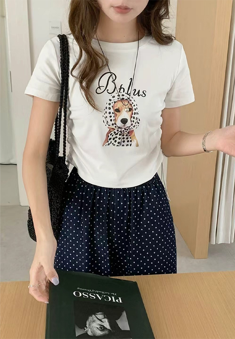 New retro ins printed cropped top CA25070902W