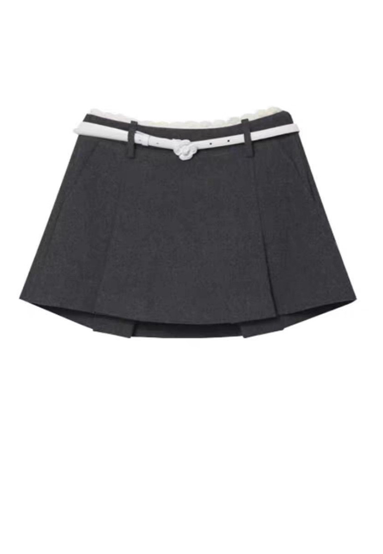 Elegant New Autumn Gray Knit Cardigan and Skirt CA25101603GY