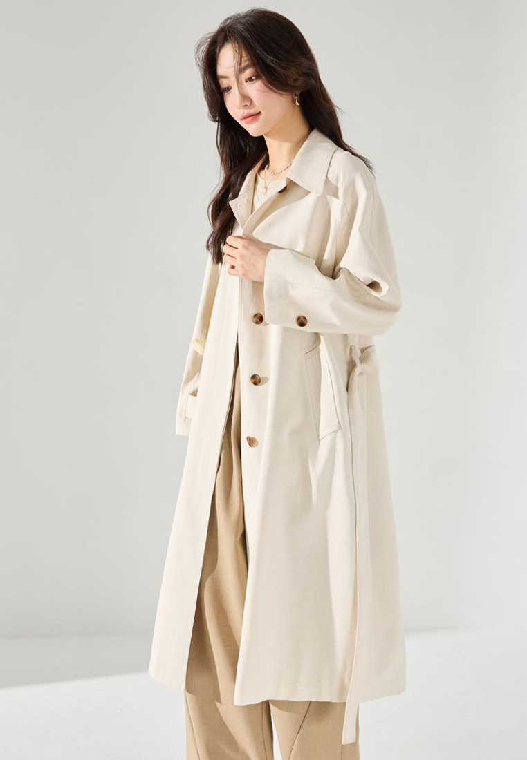 Autumn refreshing solid color breathable linen top CA24091102BW