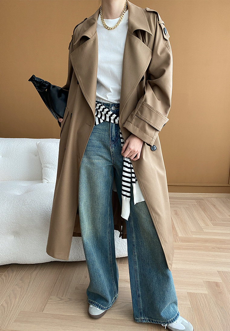 New Autumn & Winter Wrinkle-Resistant Double-Breasted Trench Coat CA2592502KI