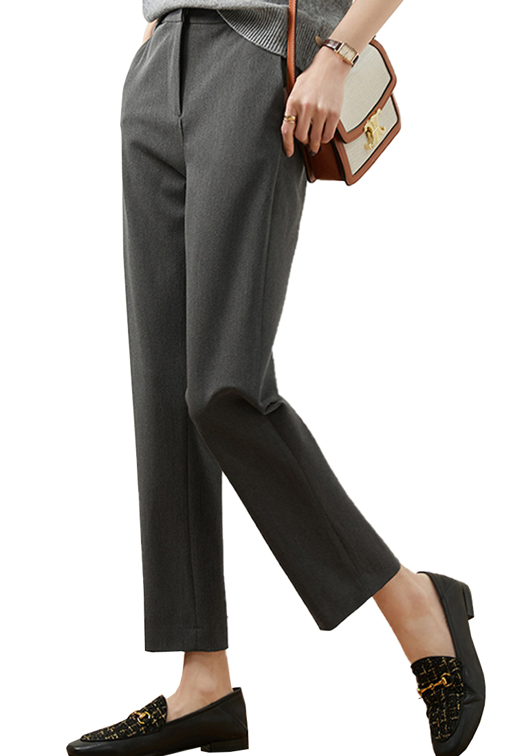 Solid color straight pants spring and autumn new casual pants CA101902BE