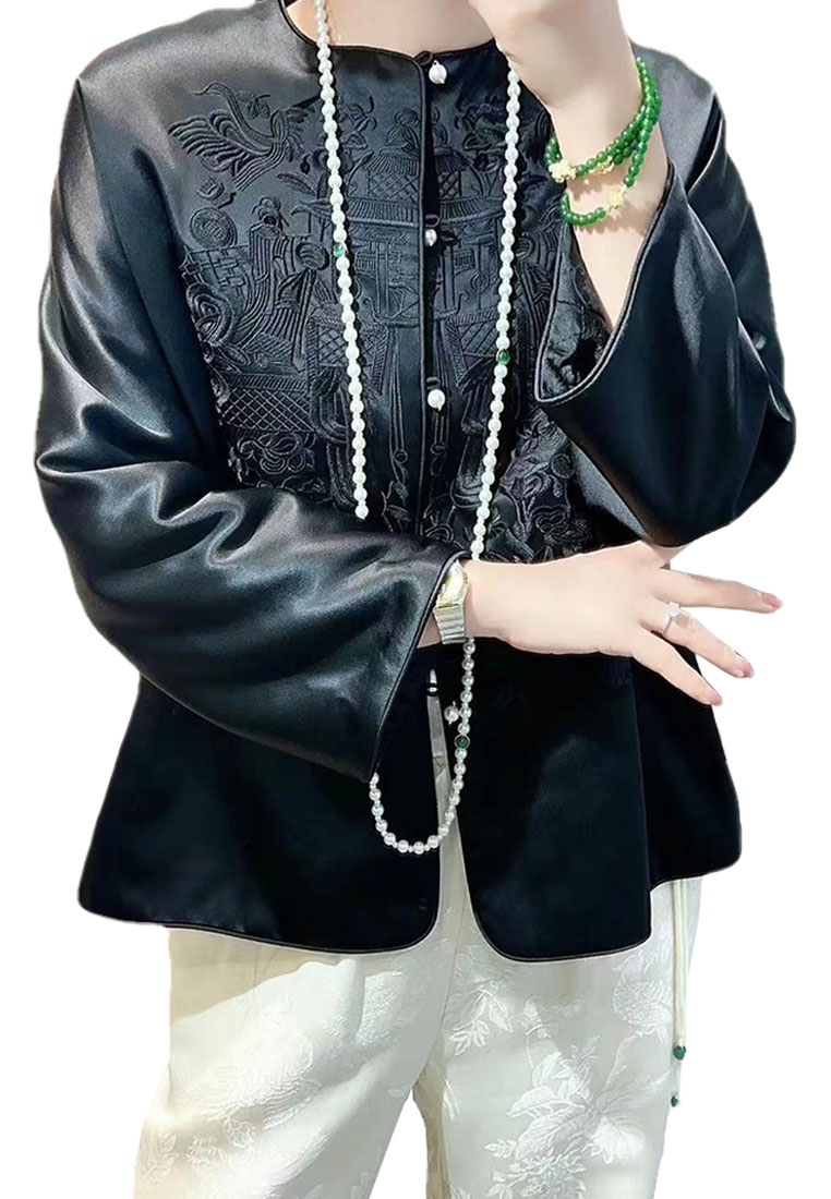 Fashionable new Chinese style high quality embroidered quilted jacket CA010602W