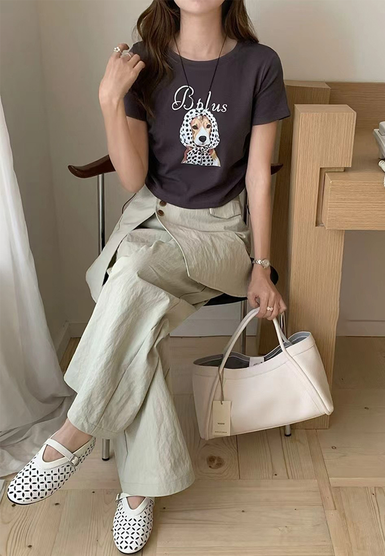 New retro ins printed cropped top CA25070902W