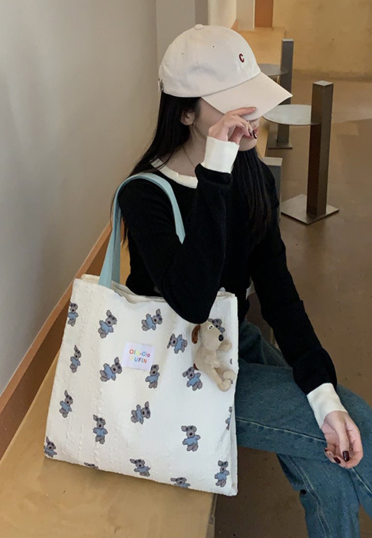 Spring and autumn new big canvas tote bag CA24042602PI