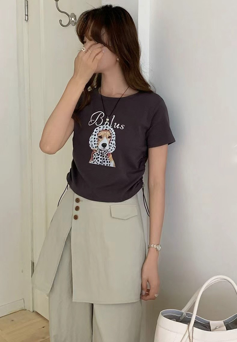 New retro ins printed cropped top CA25070902W