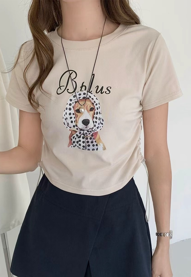 New retro ins printed cropped top CA25070902W