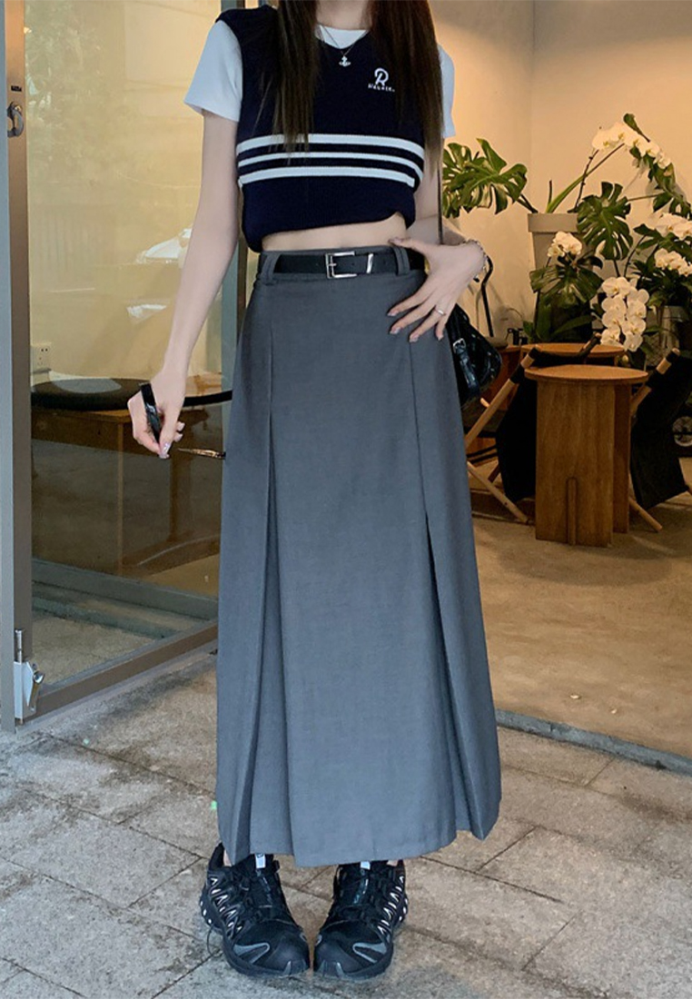 Spring 2023 new suit skirt women's high-waist thin A-line 5084