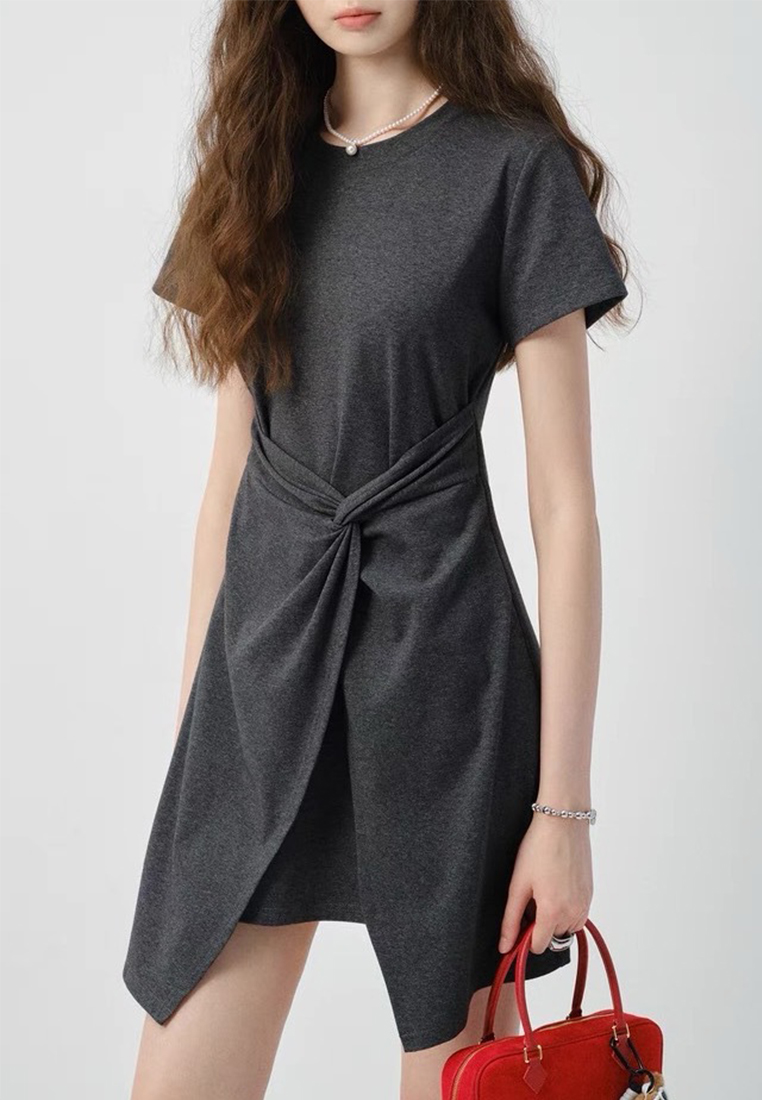 New summer irregular short skirt gray dress CA25060320GY