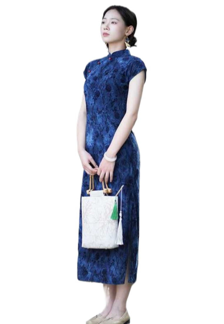 2026 New Style Elegant Black Irregular Cheongsam Dress CA25121501BK