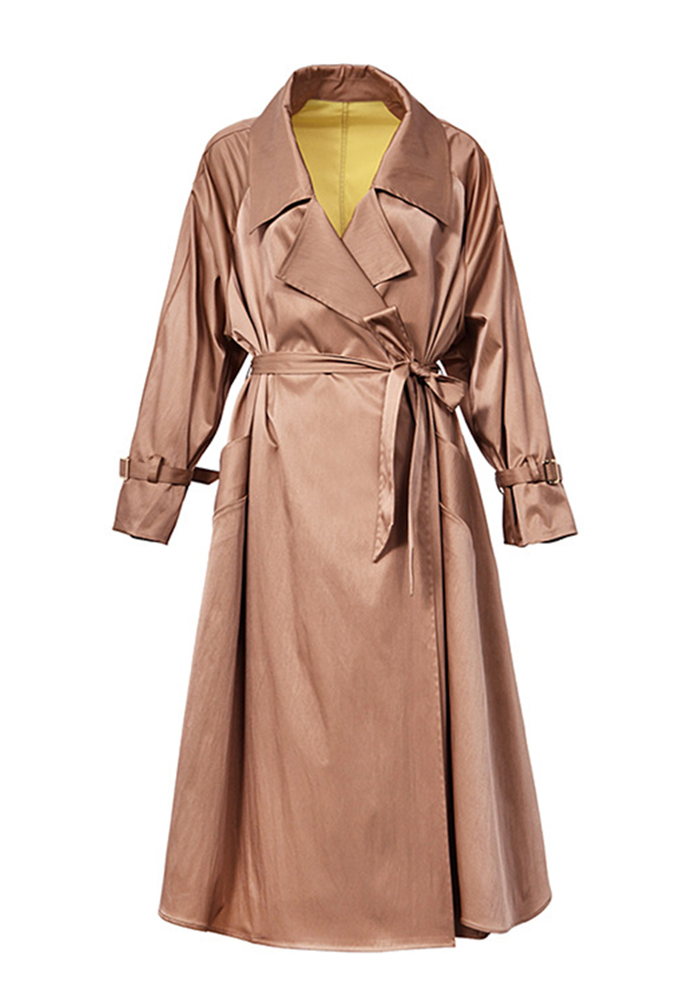 Elegant Retro Swing Long Windbreaker Jacket CA101920RD