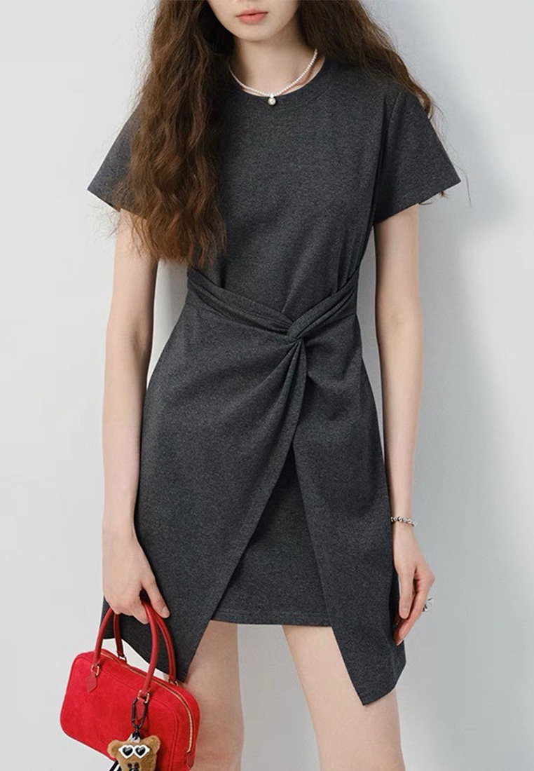 New summer irregular short skirt gray dress CA25060320GY