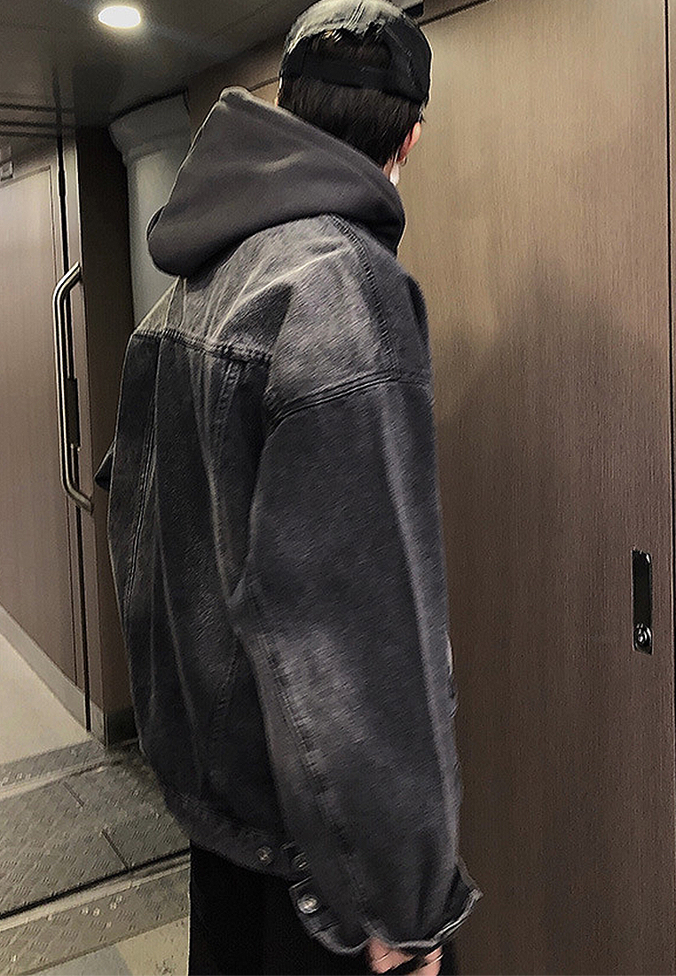 2024 vintage lapel workwear black jacket CA24101420BK