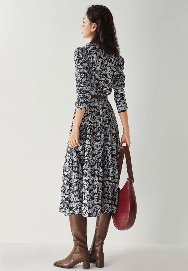 Autumn french round neck loose retro luxury dress CA24091120MT