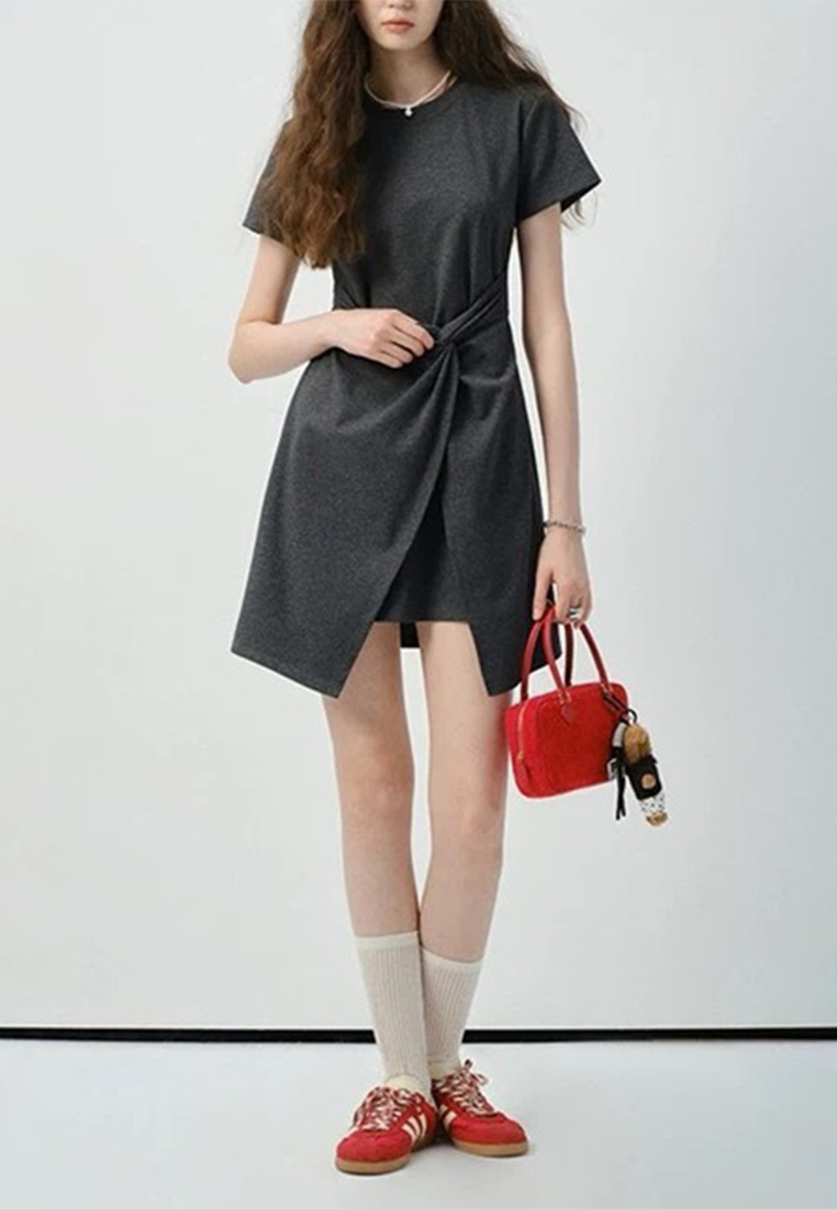 New summer irregular short skirt gray dress CA25060320GY