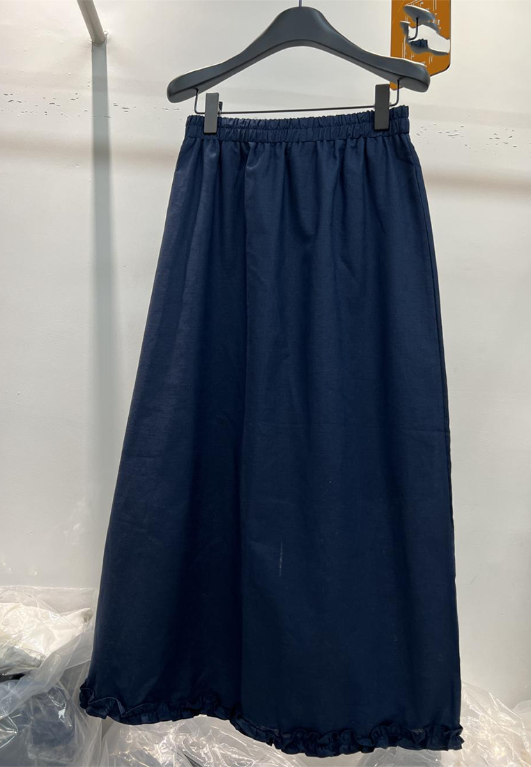 New summer round neck vest + skirt linen casual suit CA25070920BL