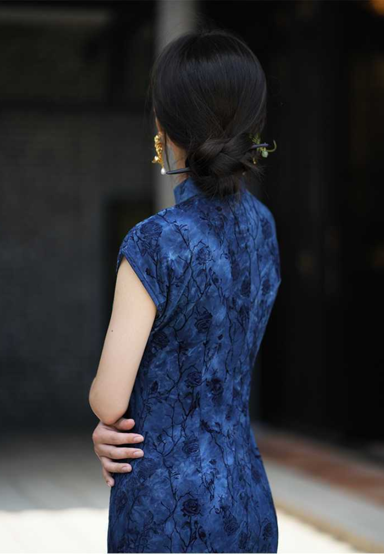 2026 New Style Elegant Black Irregular Cheongsam Dress CA25121501BK