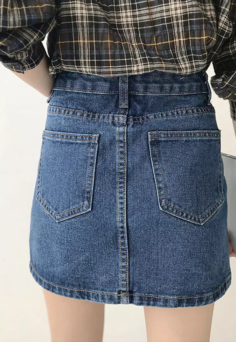 New Casual Bag Hip Denim Short Skirt CA080773-sunnydaysweety