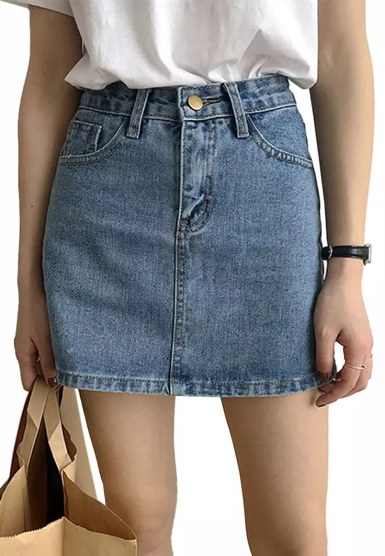 New Casual Bag Hip Denim Short Skirt CA080773-sunnydaysweety