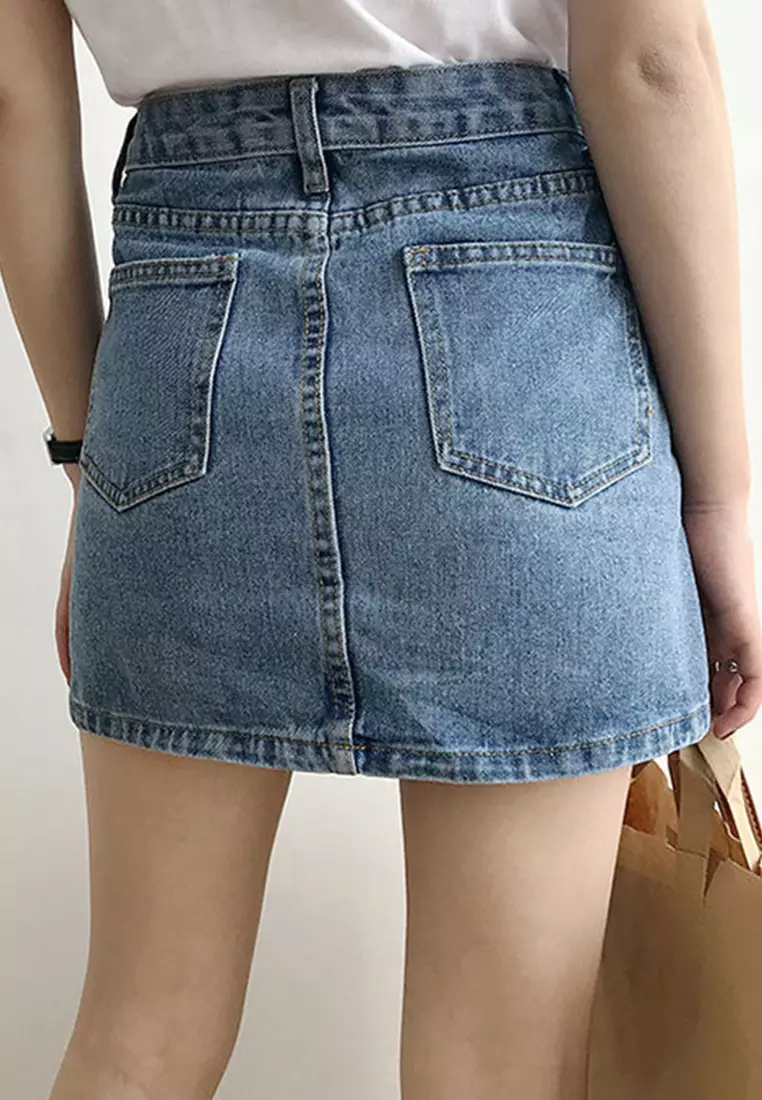 New Casual Bag Hip Denim Short Skirt CA080773-sunnydaysweety