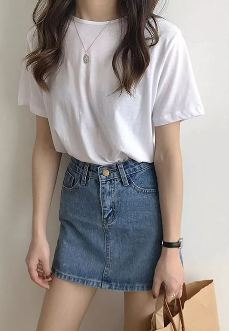 New Casual Bag Hip Denim Short Skirt CA080773-sunnydaysweety