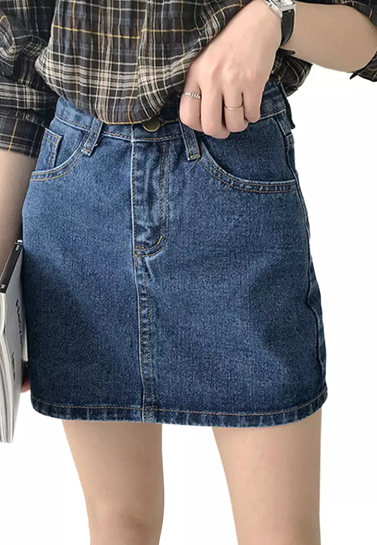 New Casual Bag Hip Denim Short Skirt CA080773-sunnydaysweety