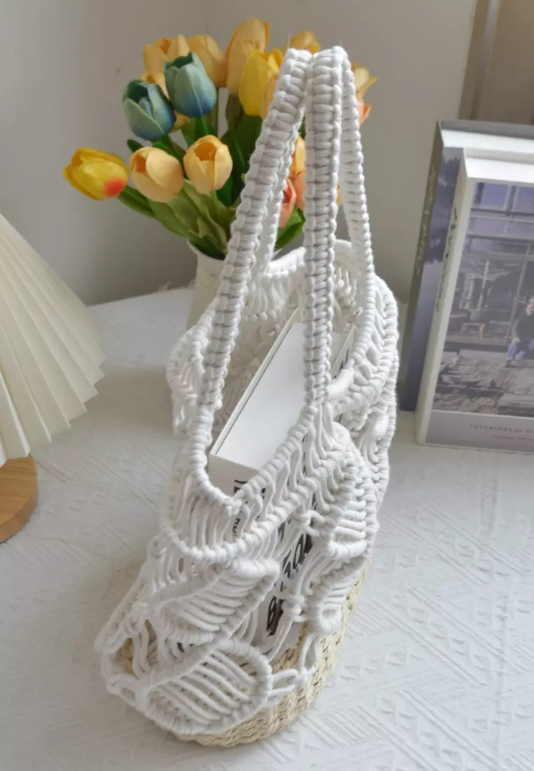 2024 New Cotton Thread Splicing Paper Rope Straw Basket K060702-BW