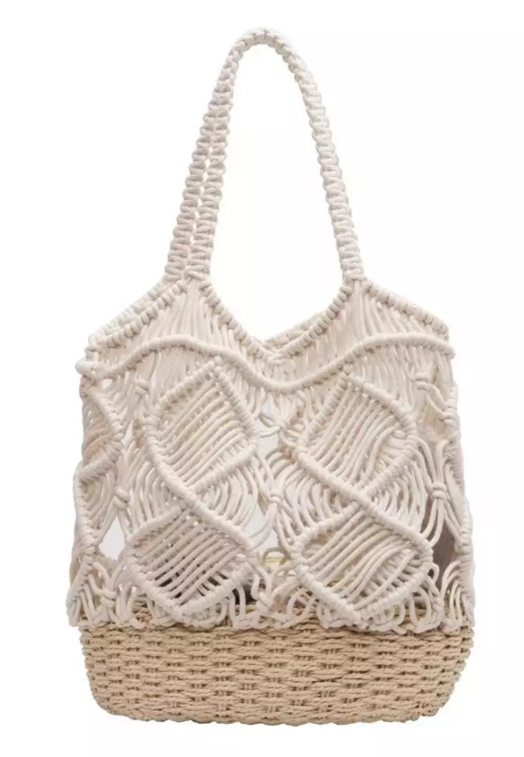 2024 New Cotton Thread Splicing Paper Rope Straw Basket K060702-BW