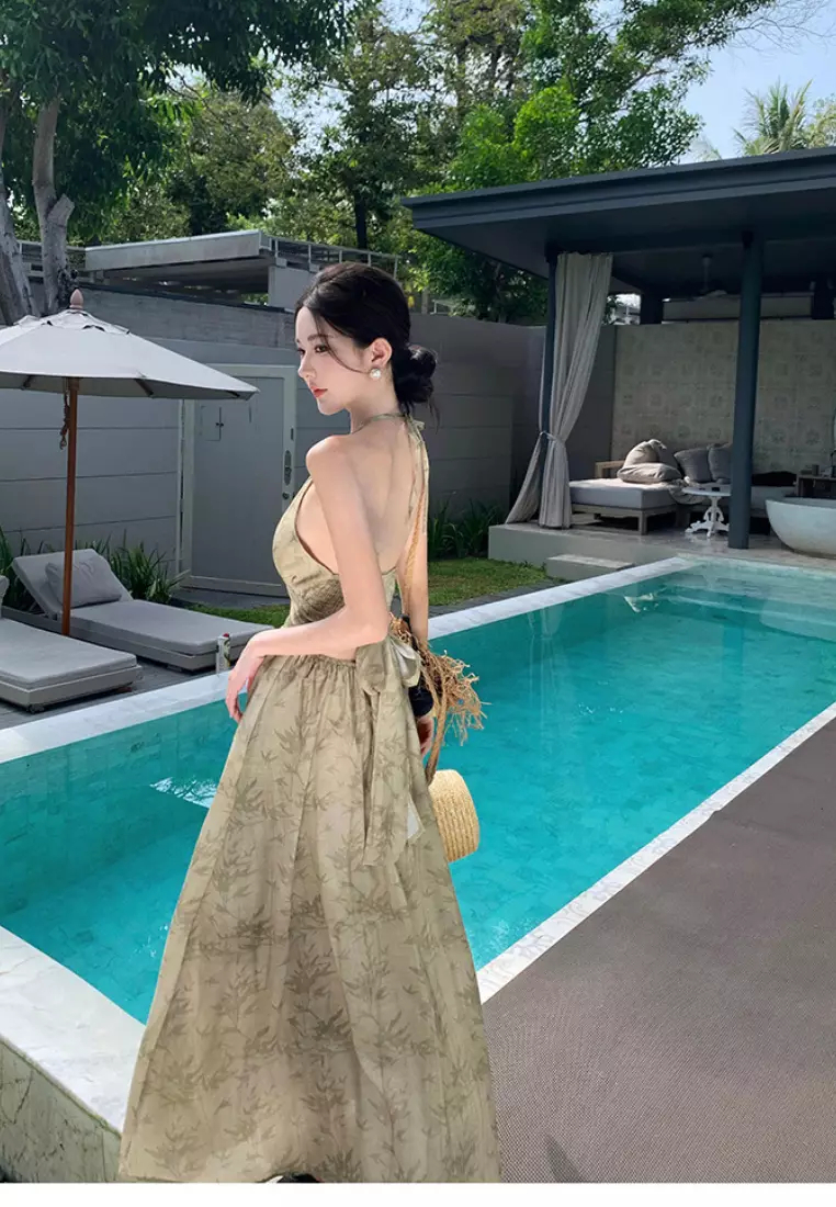 2024 New Romantic Suspender Long Dress K07103