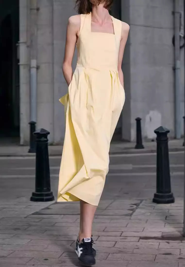 2024 New Square Neck Bow Dress K052713YE