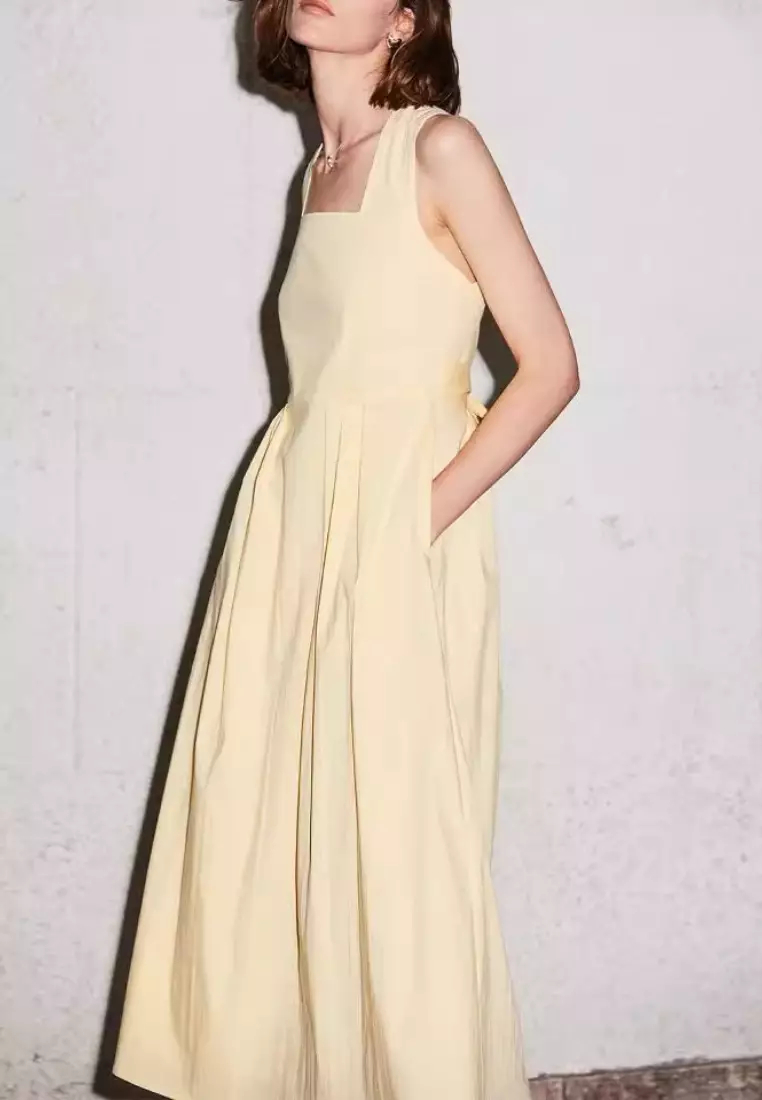 2024 New Square Neck Bow Dress K052713YE