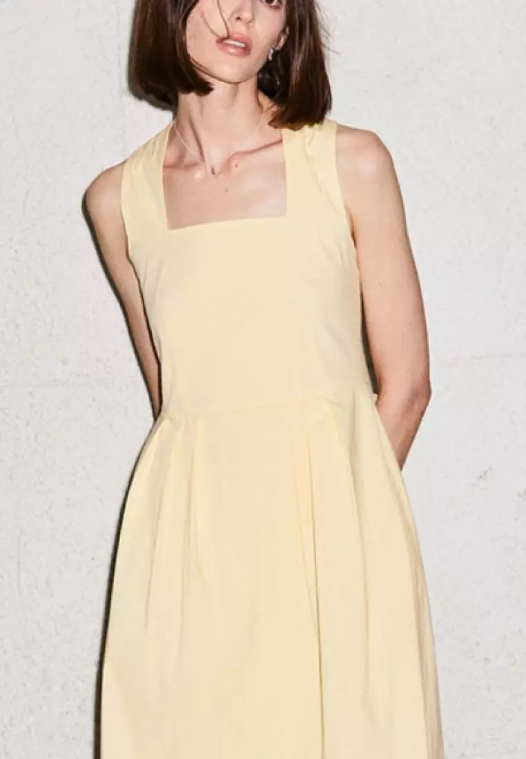 2024 New Square Neck Bow Dress K052713YE