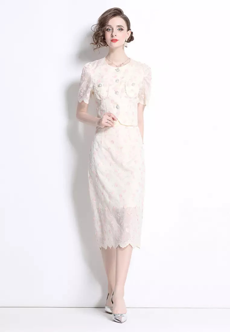 2024 New Style Elegant Lace Two-piece Dress K071505W