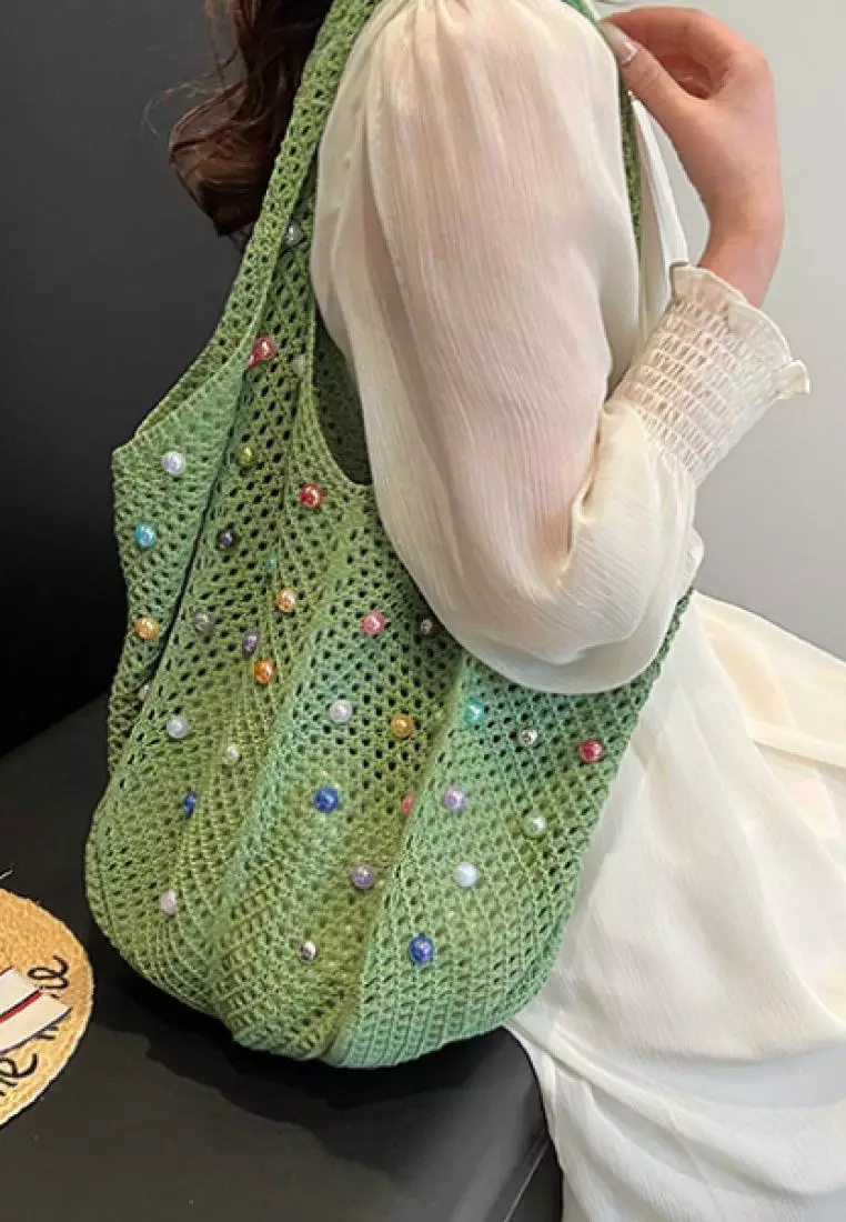 2024 New Summer Color Beaded Woven Bag K053106GR