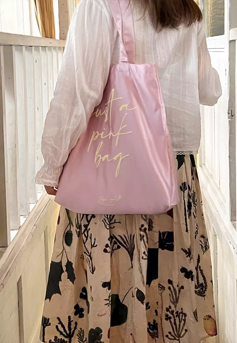 2024 Silk Satin Fresh Light Pink Canvas Tote Bag K052901