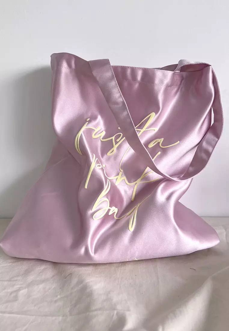 2024 Silk Satin Fresh Light Pink Canvas Tote Bag K052901