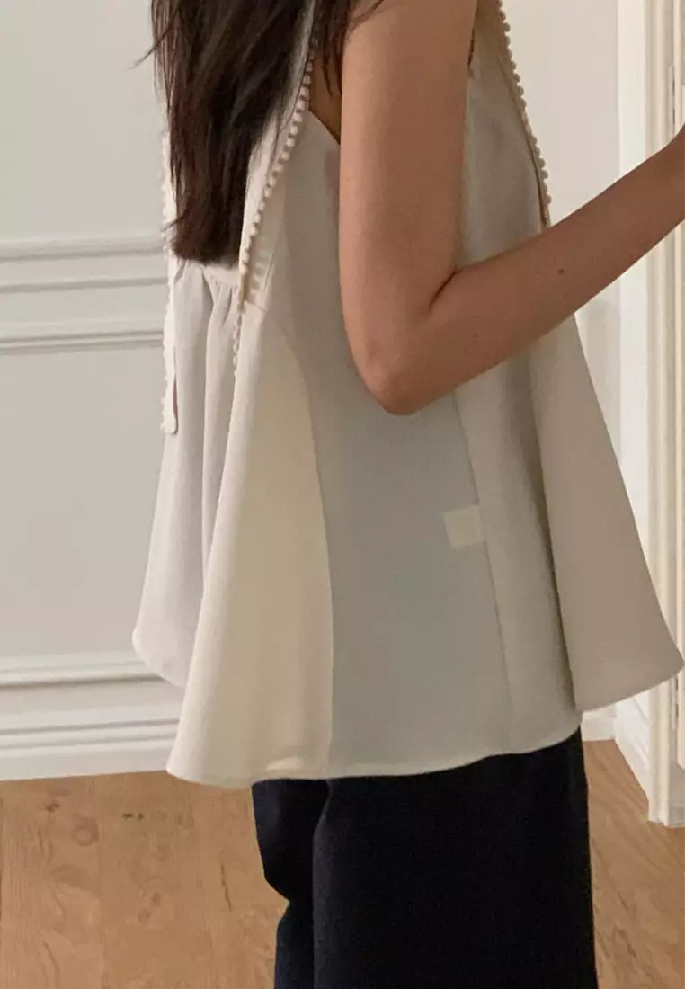 Summer New French Square Neck Lace Tank Top CA24061102BK-sunnydaysweety