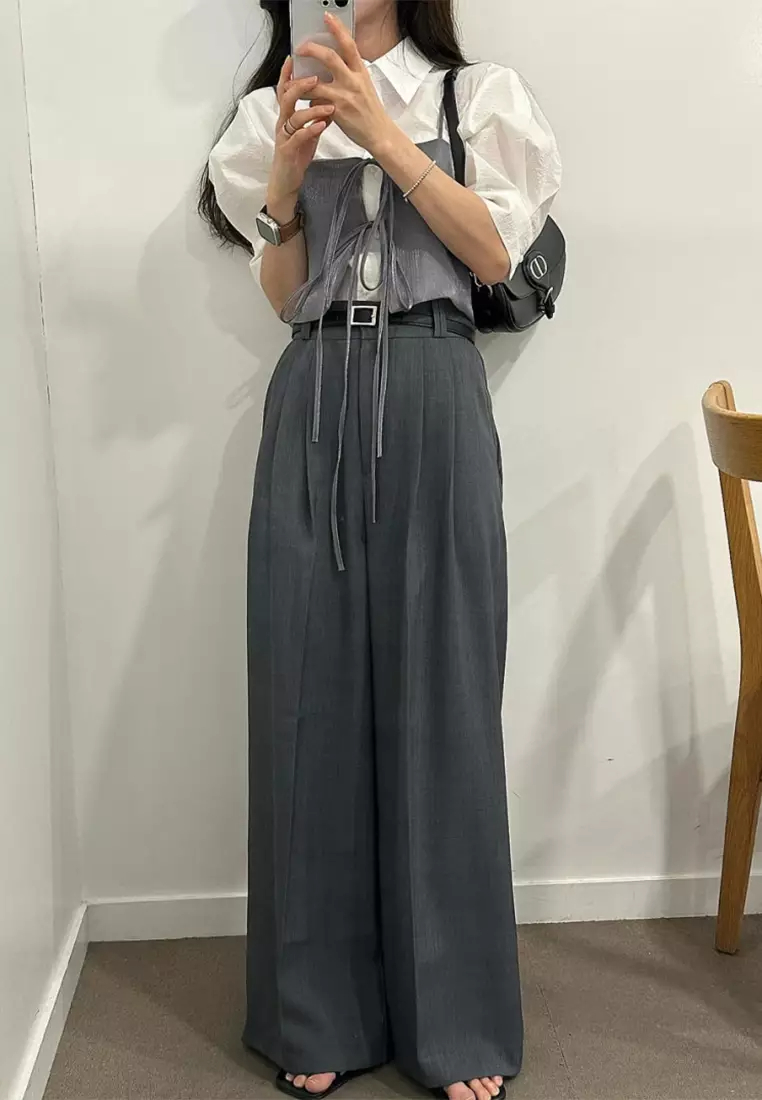 Summer New Korean Fashion Outgoing Small Suspended Tank Top CA24061101BK-sunnydaysweety