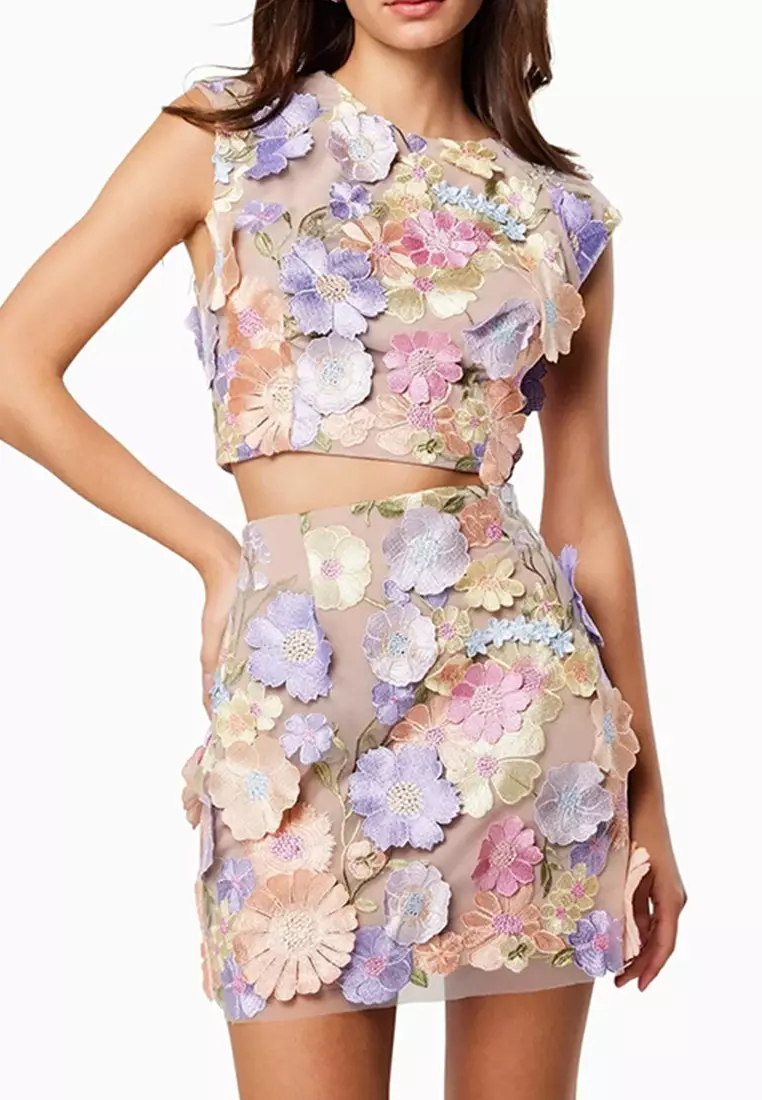 2024 Temperament Design Embroidered Hookwork Skirt Suit Dress Skirt K0523007