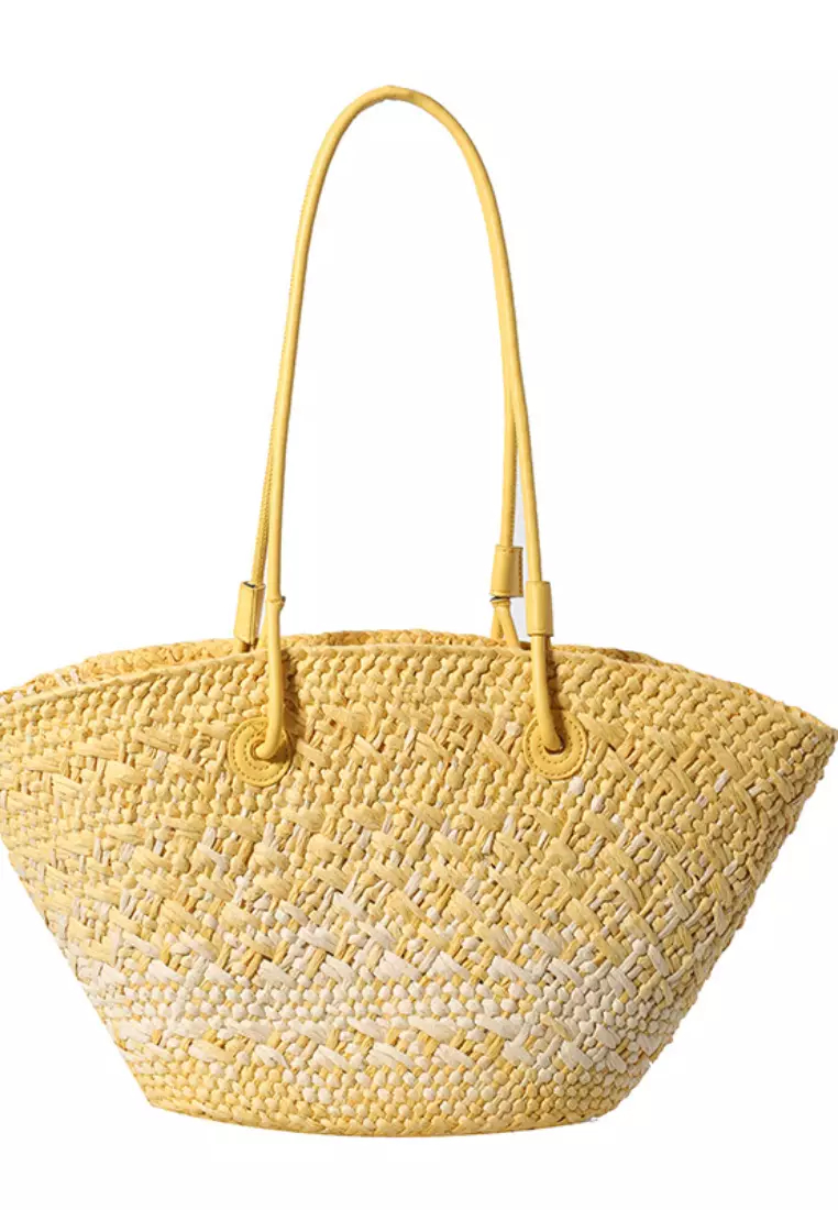 2024 casual color block woven straw bag K060504-1