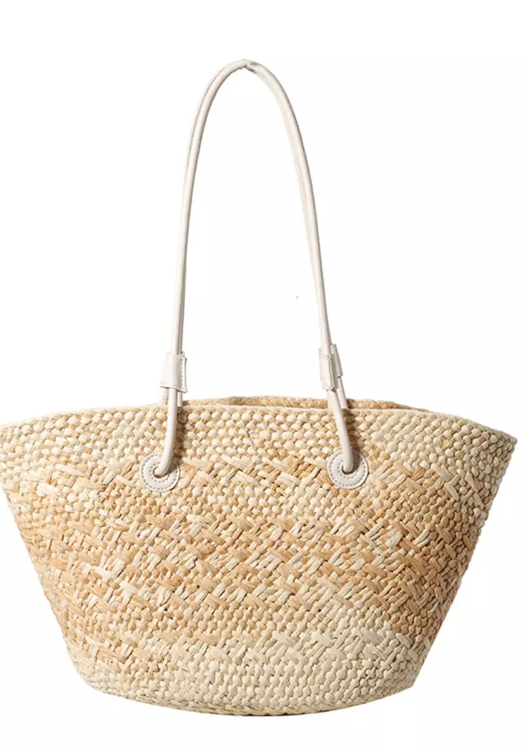 2024 casual color block woven straw bag K060504-1