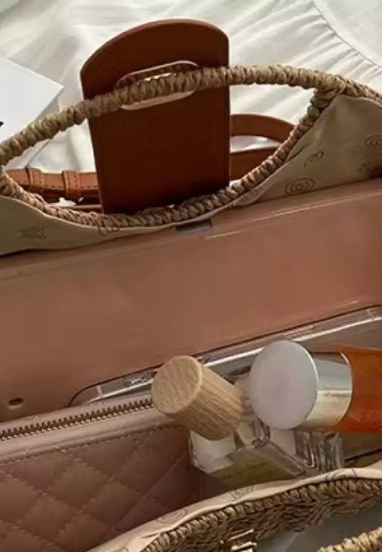 2024 casual leather cross-body woven straw bag K060502BE