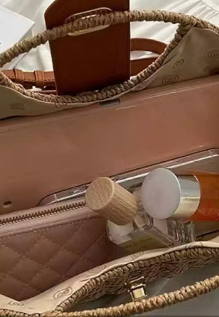 2024 casual leather cross-body woven straw bag K060502BE